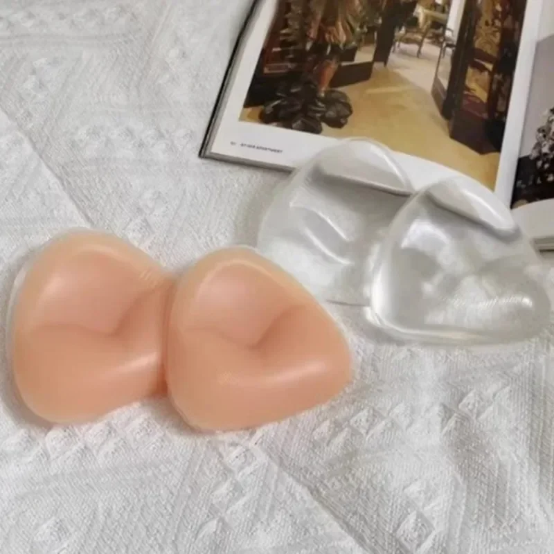 3d removível push up sutiã almofadas verão mulheres meninas pele invisível respirável esponja sutiã inserção engrossar triângulo maiô sutiã almofada