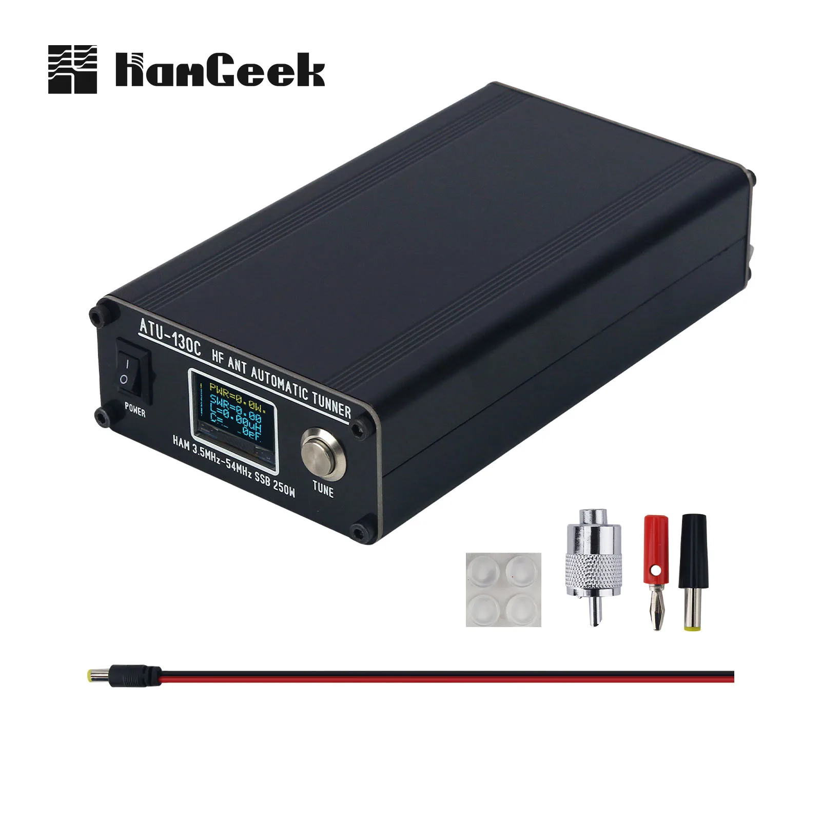 HamGeek ATU-130C 250W 3.5MHz-54MHz HF Automatic Antenna Tuner Supports AM FM CW SSB for Amateur Radio