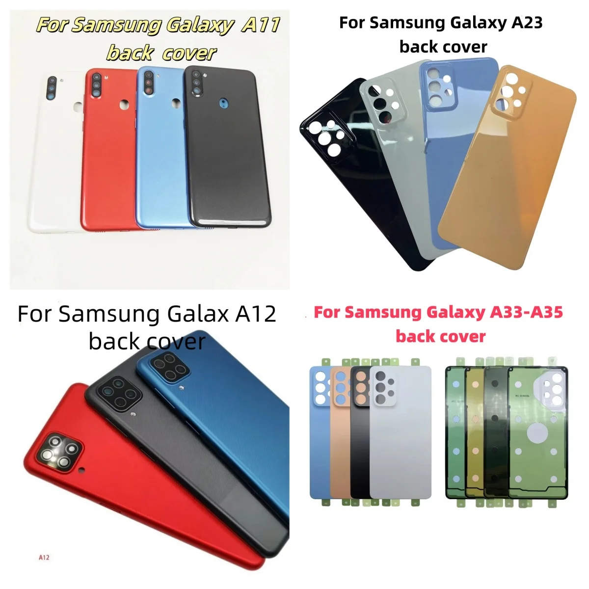 

10 шт. для Samsung Galaxy A10-A11-A12-A23-A33-A53 задняя крышкаСтеклянная панель задняя дверь корпус аккумулятора клейкая замена