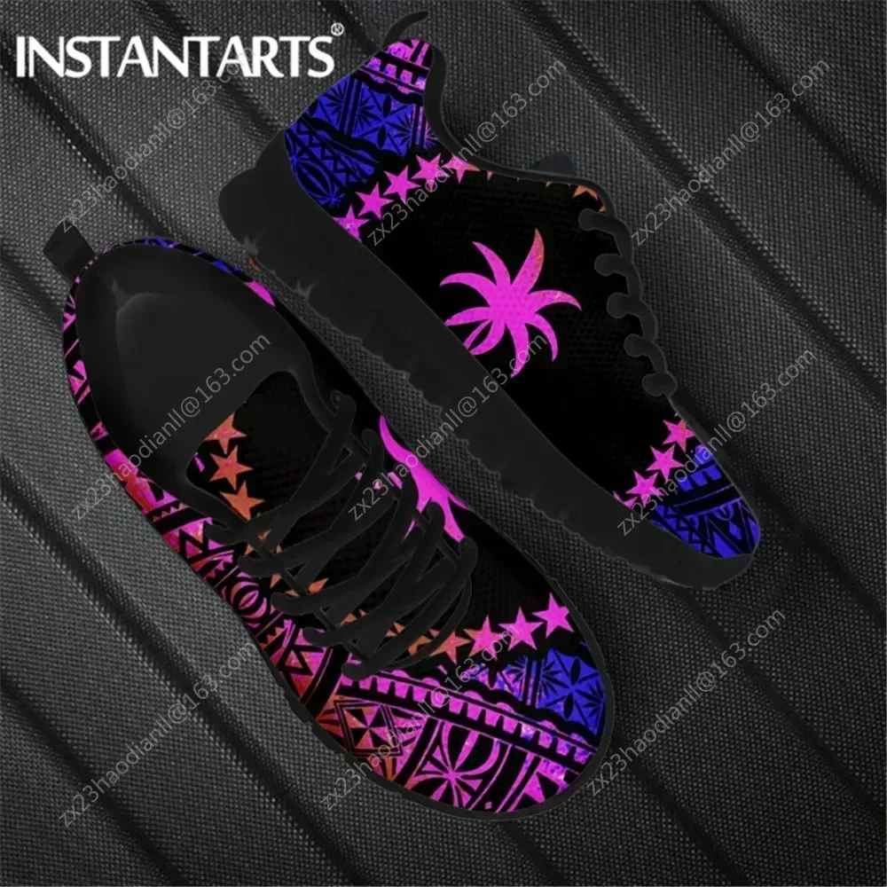 Comfort Warm Sneaker Autumn Micronesian Reggae Gradient Color Printed Flat Shoes For Women Casual Lace Up Zapatos