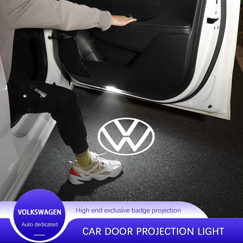 2Pcs Car Door Welcome Courtesy Decorative Light For Volkswagen VW Polo Golf T5 Caddy T4 Touran GTI Passat Scirocco Tiguan GTD