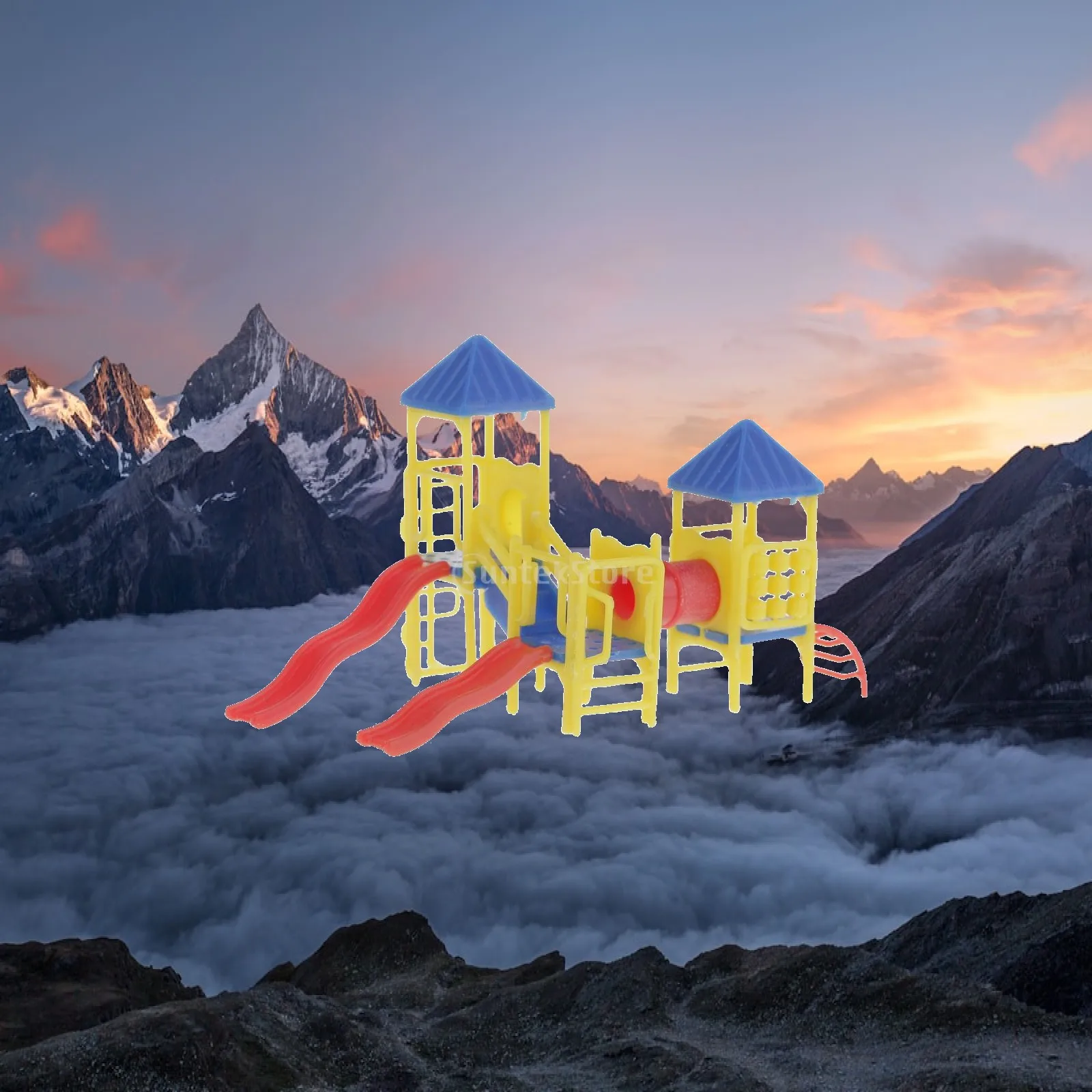 Children Facility Model Figure Random Color Building Scenery ABS Plastic for Model Train Layout