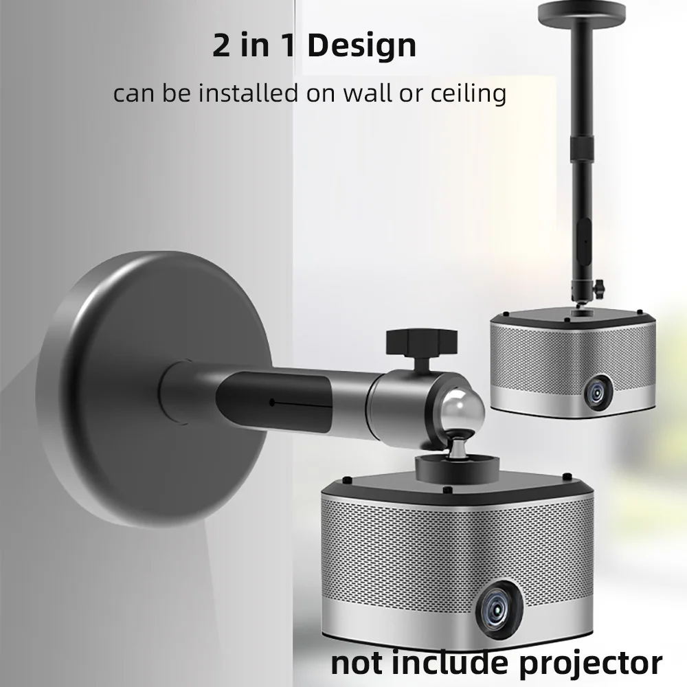 

Yinzam New Wall Ceiling 2 in 1 Universal Projector Bracket Mount with 1/4 Screw Adjustable Length 6 KG Heavy Duty Beamer Bracket