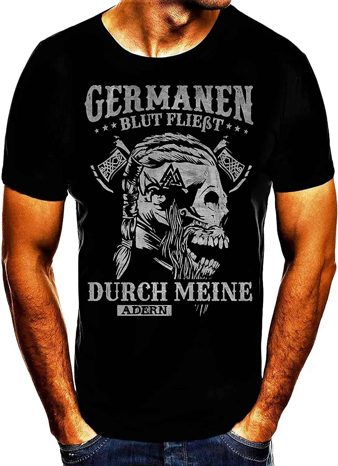 

German Blood Warrior Odin Valhalla T-Shirt 100% Cotton O-Neck Summer Short Sleeve Casual Mens T-shirt Size S-3XL