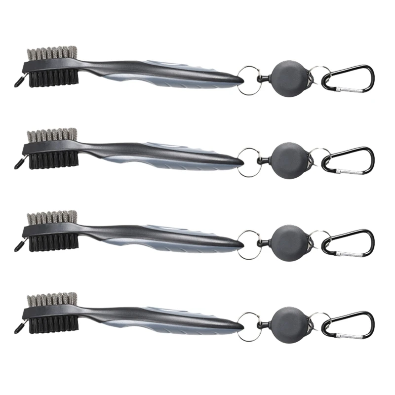 NEW-Golf Club Cleaning Brush, Ball Double-Sided Cleaning Tool, Nylon Steel Brush, Cleaning Tool Accessories