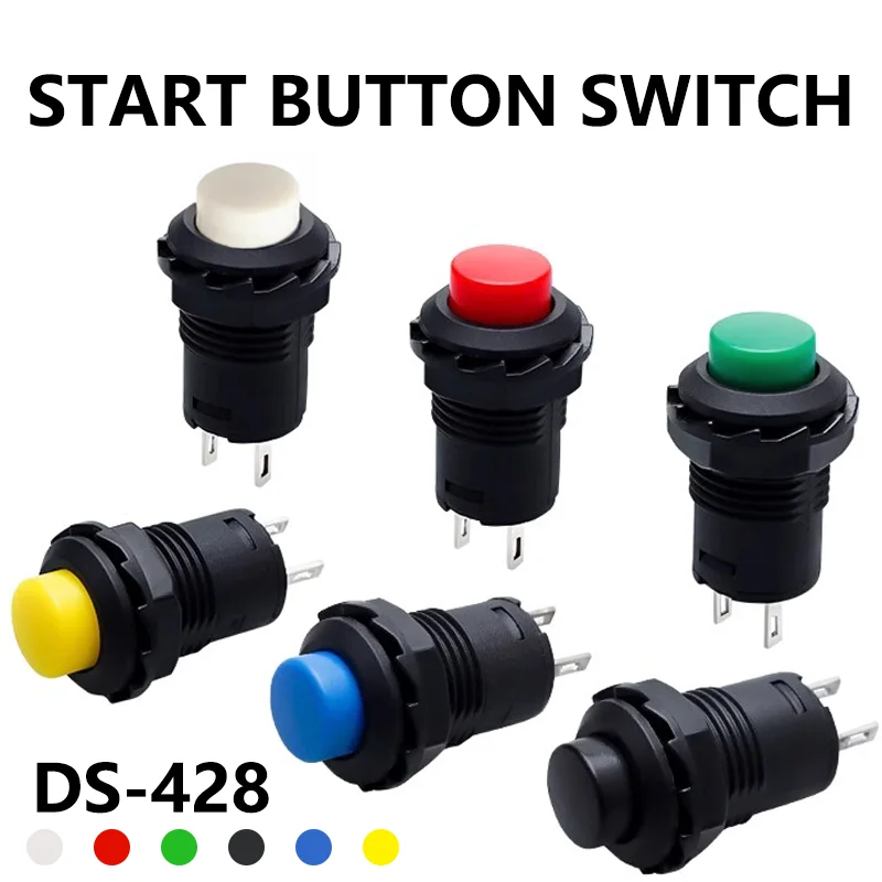 5PCS DS-228 3A /125VAC 1.5A/250VAC On/off latching Momentary Push Button Switches DS-428 locking Self Return Push Button Switch