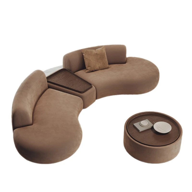 Semicircular curved special-shaped sofa, office business meeting, reception in the lobby of the beauty salon hotel