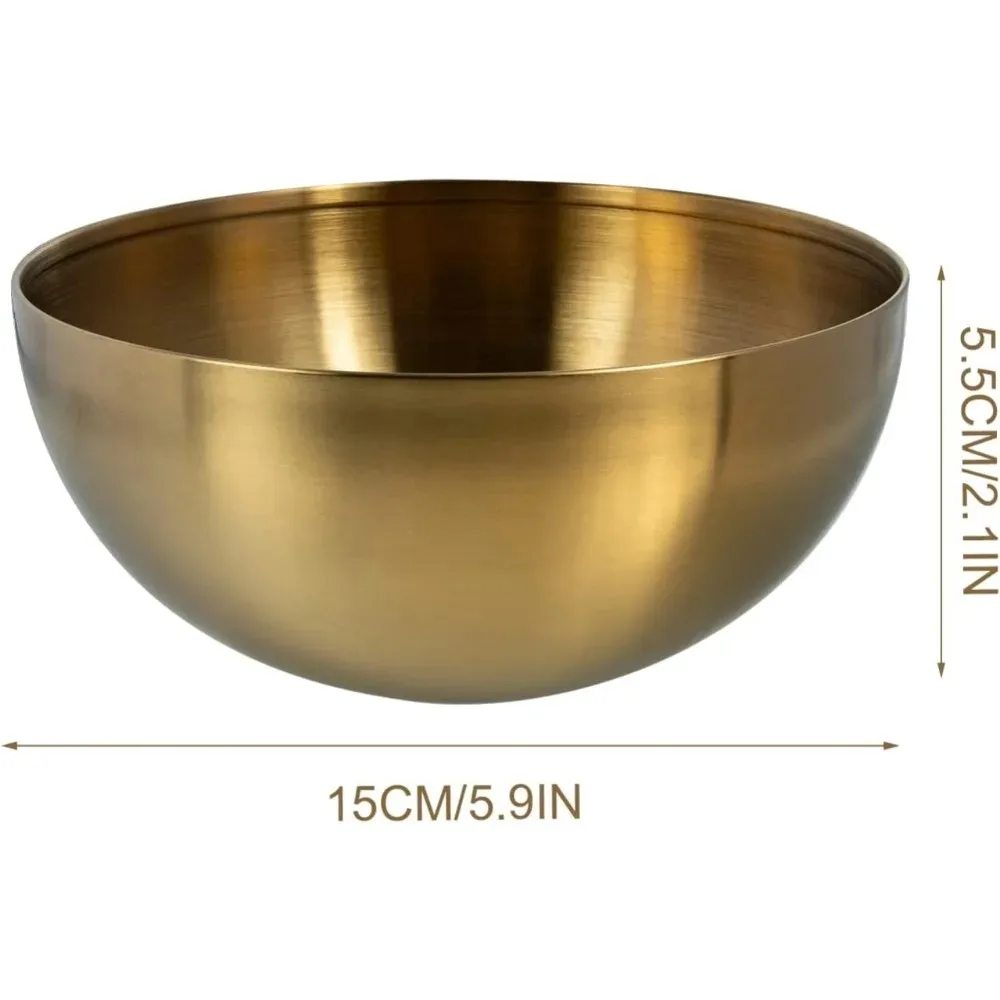 وعاء سلطة ذهبي كوري من الفولاذ المقاوم للصدأ على البخار وعاء البيض المعدني وعاء تزيين السلطة أودون وعاء خلط المعكرونة آمن للاستخدام في غسالة الأطباق 1 قطعة #6