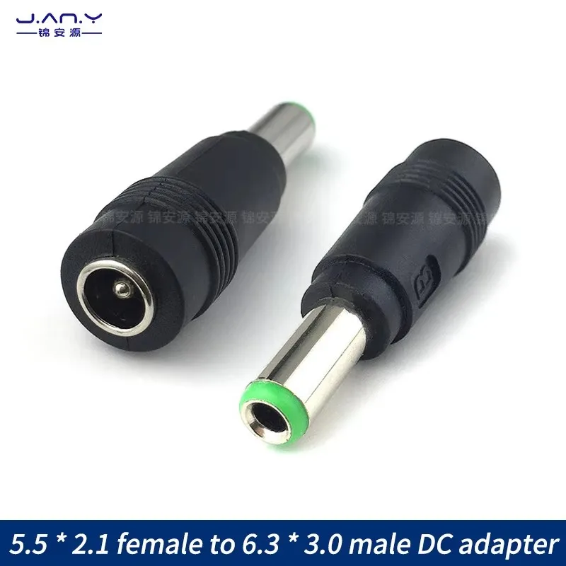 تيار مستمر 5.5*2.1 أنثى إلى 6.3*3.0 ذكر الكوع L على شكل محول طاقة الكمبيوتر المحمول محول الزاوية اليمنى
