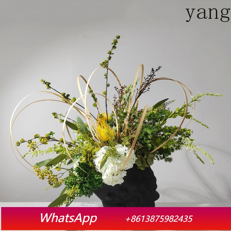 

YJQ New Chinese Hotel Lobby Table Flower Villa Model Room Exhibition Hall Soft Decoration Simulation Flower Art Club Ornament