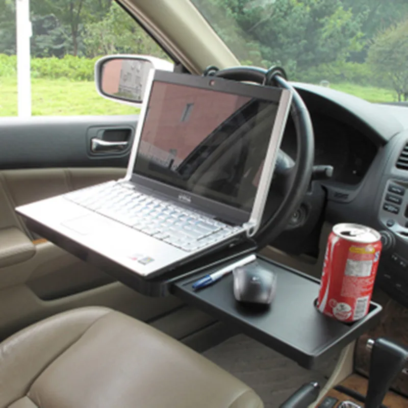 Dobrável novo rack de computador do carro com gaveta prateleira volante do carro assento volta bandeja portátil comida bebida suporte mesa