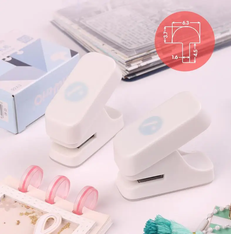 Mini 1 Hole Creative Mushroom Hole Puncher Disc Ring Binding Cutter T-type Paper Puncher Craft Diy Tool Offices Stationery