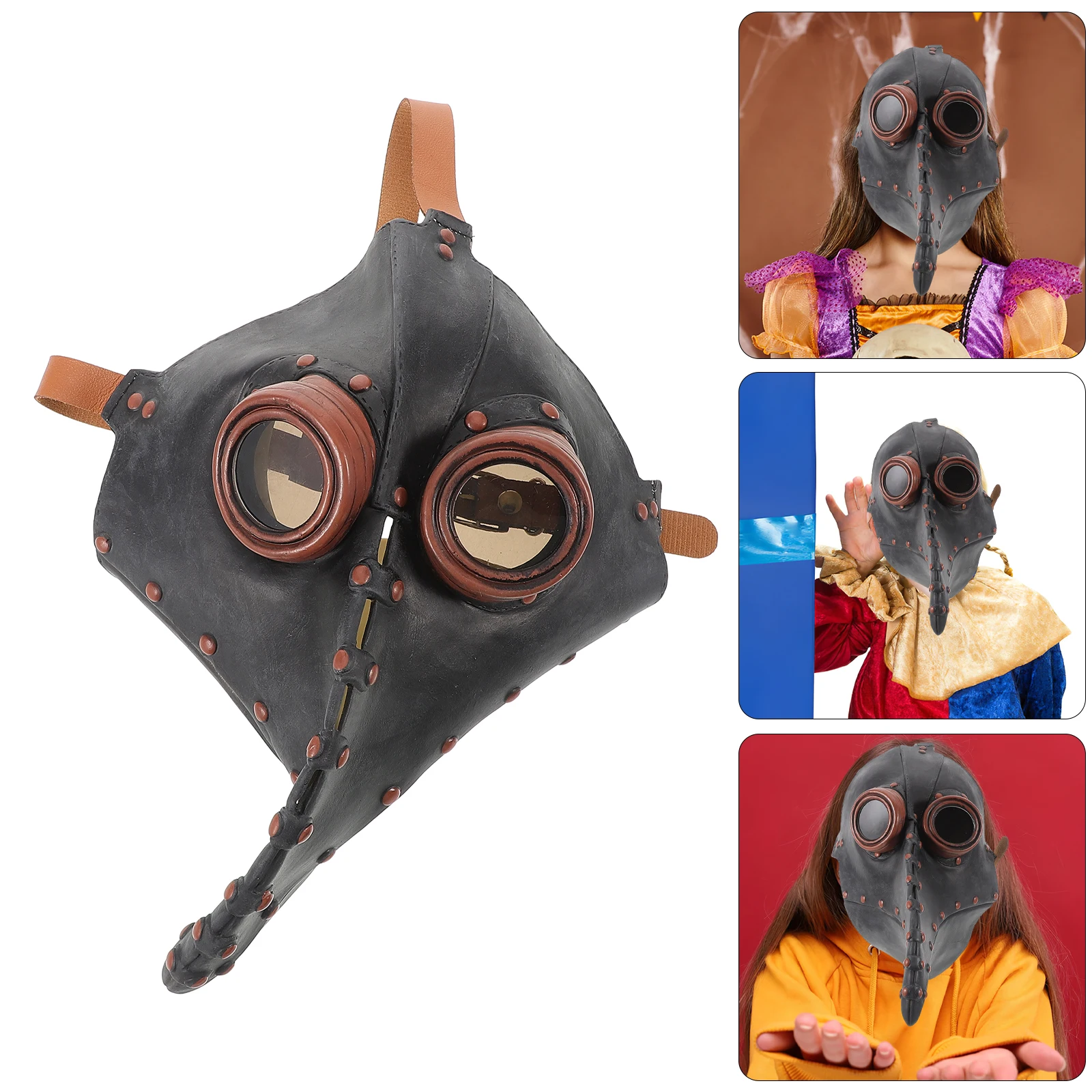 Máscara de bico assustador traje trajes máscaras de festa de halloween vintage punk steampunk multidão médico cosplay