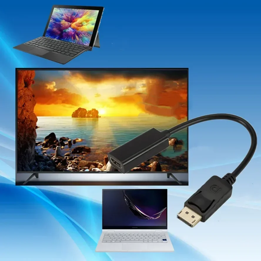 Adaptador de Cable compatible con DP a HD, 1080P, macho a hembra, para HP/DELL, portátil, PC, puerto de pantalla a convertidor de Cable compatible con HD