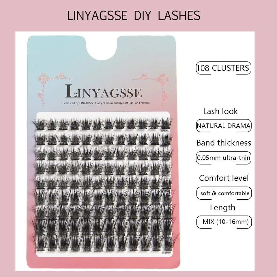 Racimos de pestañas individuales, 72 piezas, extensiones de pestañas postizas DIY, esponjosas, mezcla de 10-16mm 3