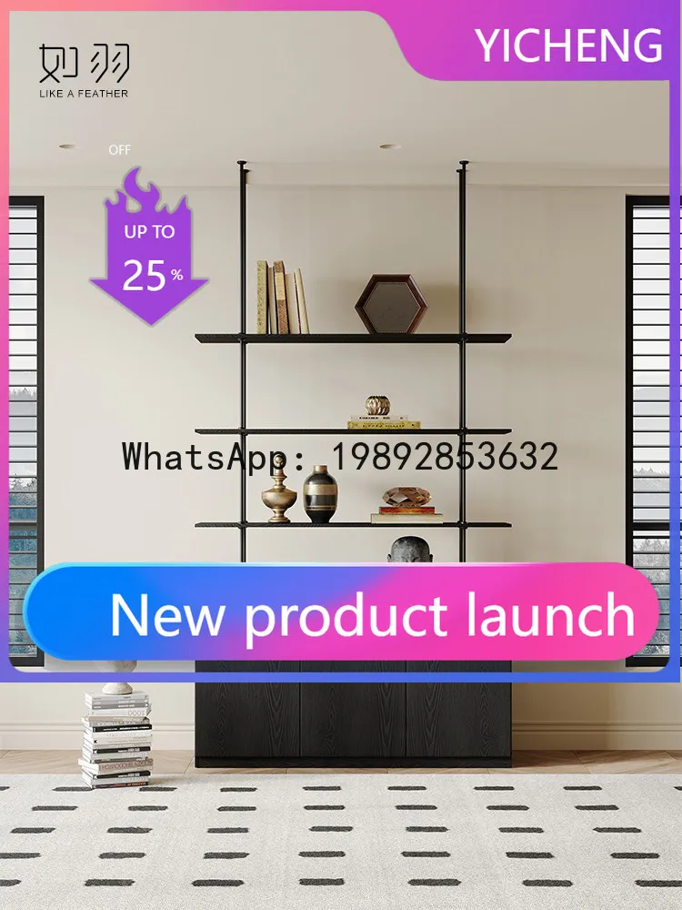 

HYS French retro indomitable decorative wall cabinet living room partition solid wood display stand designer room hall cabinet
