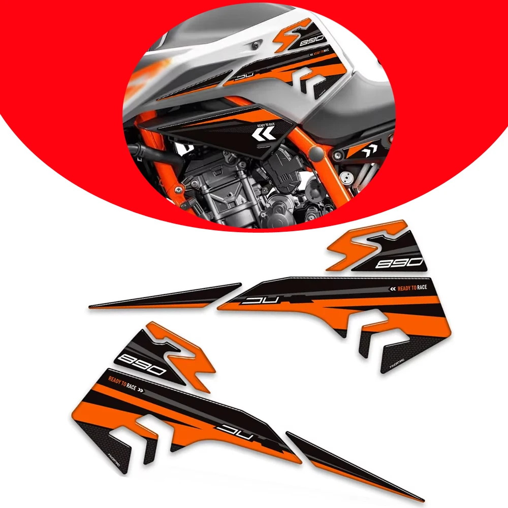 

For KTM 890 Duke Motorcycle Fairing Fender Protector Tank Pad Side Grips Gas Fuel Oil Kit Knee 3D Stickers Decals 2021-2024