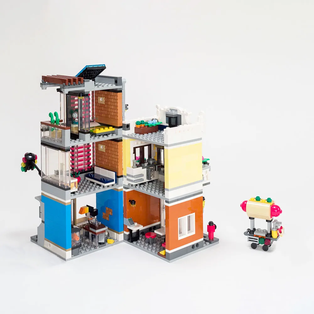 Creative Street Architecture Building Blocks, Expert Area Series, Tijolos, Modelo Toy para Amigos, Presente de Aniversário, 969PCs, Exper