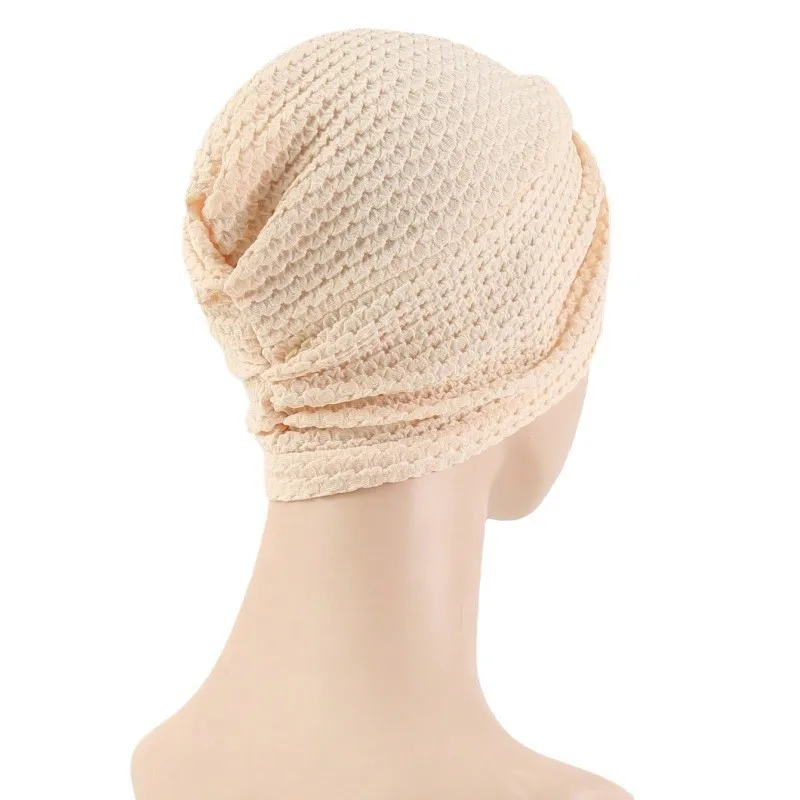 2023 New Breathable Solid Color Turban Caps Women Elastic Head Wraps Beanie Muslim Female Ready to Wear Hijab Cap Turbante Mujer