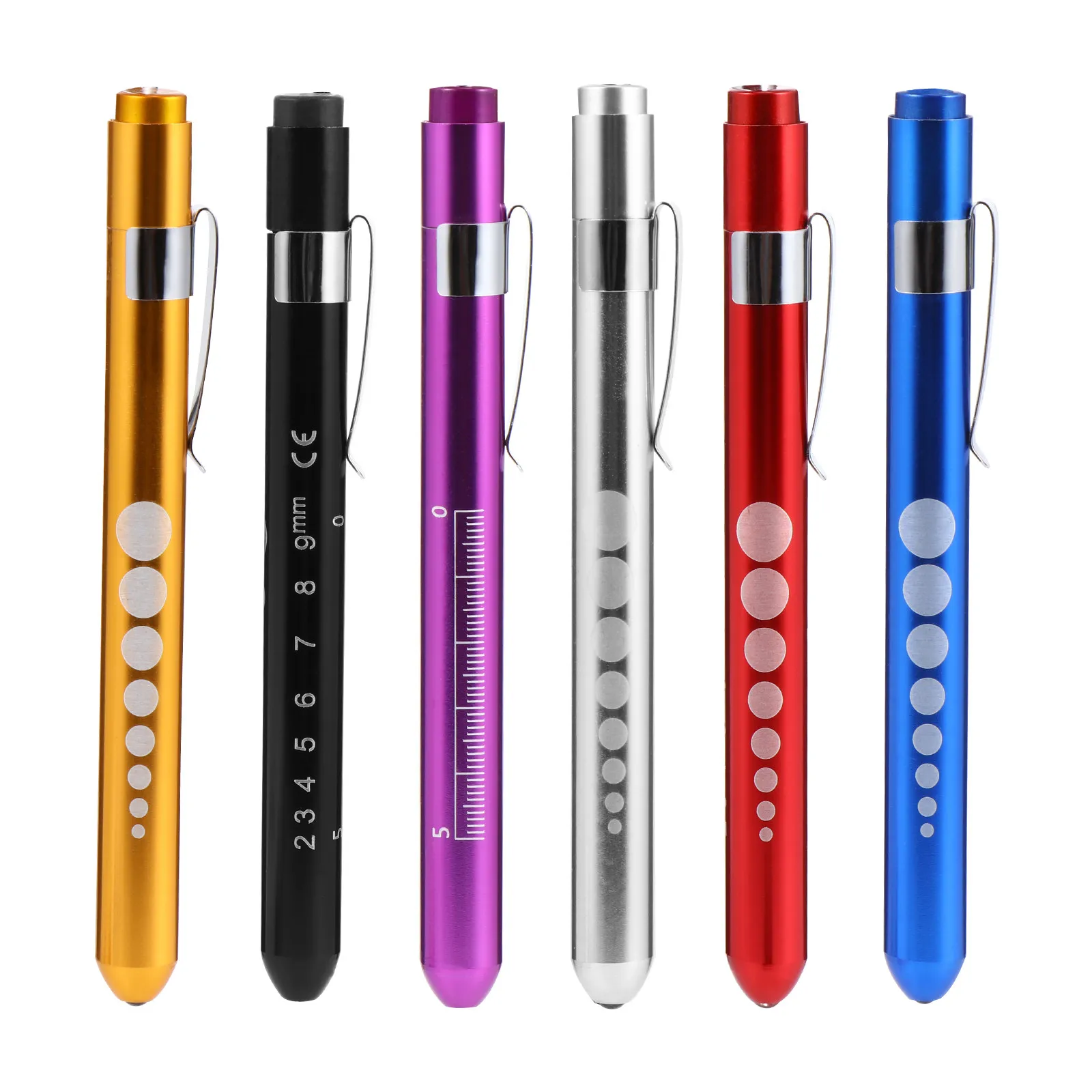 

Набор из 6 светодиодных линеек-карандашей из сплава, портативные карманные измерительные линейки для студентов-медиков, учебное оборудование