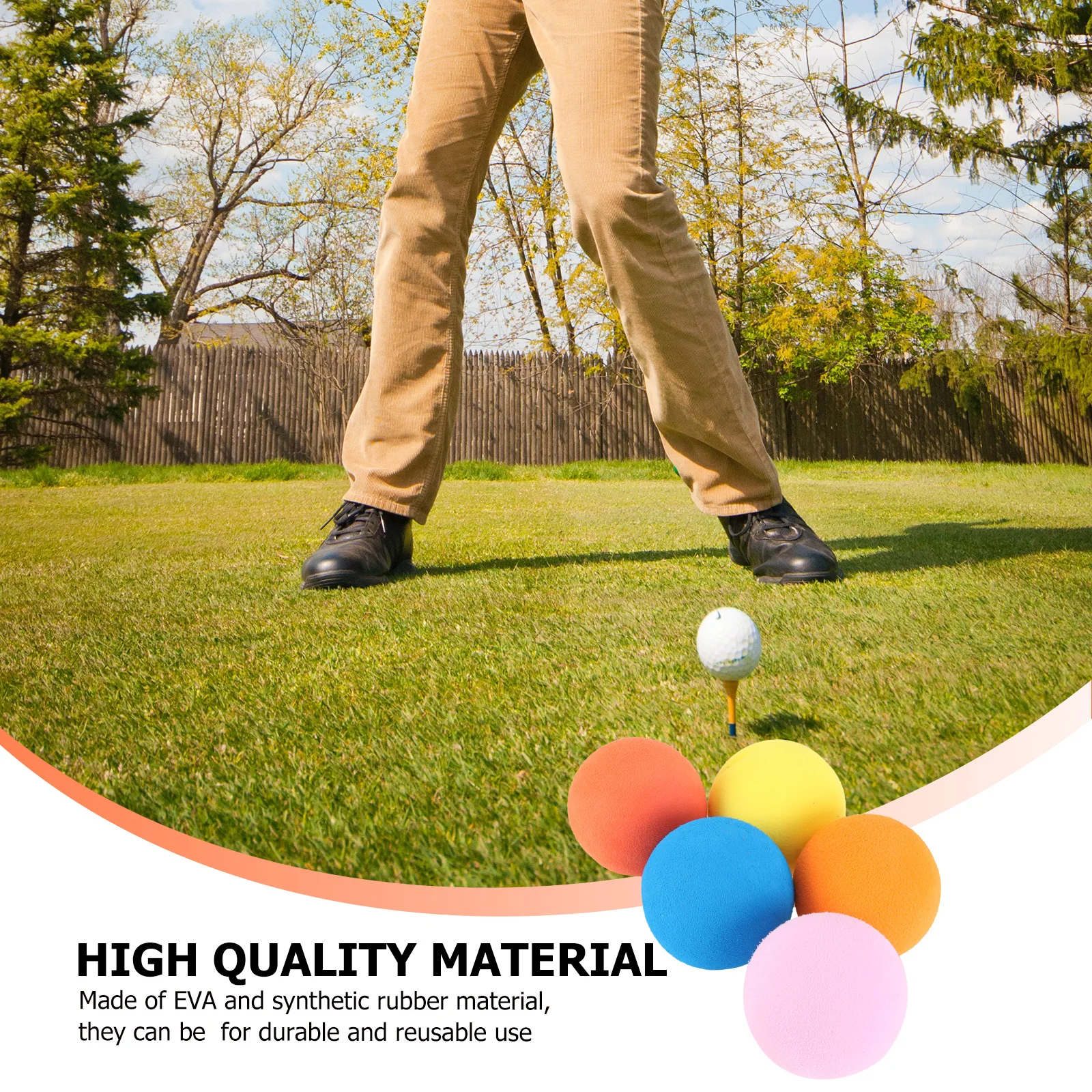 

5pcs Golf Practice Balls Soft Training Balls Durable Eva Synthetic Rubber Indoor Exercise Ball 60Mm Lightweight Bright Color For