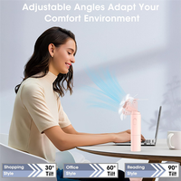 A38T-Handheld Fan Portable Rechargeable Fan 3000Mah USB Battery Powered 22+Hrs Runtime Small Hand Held Fan Pink