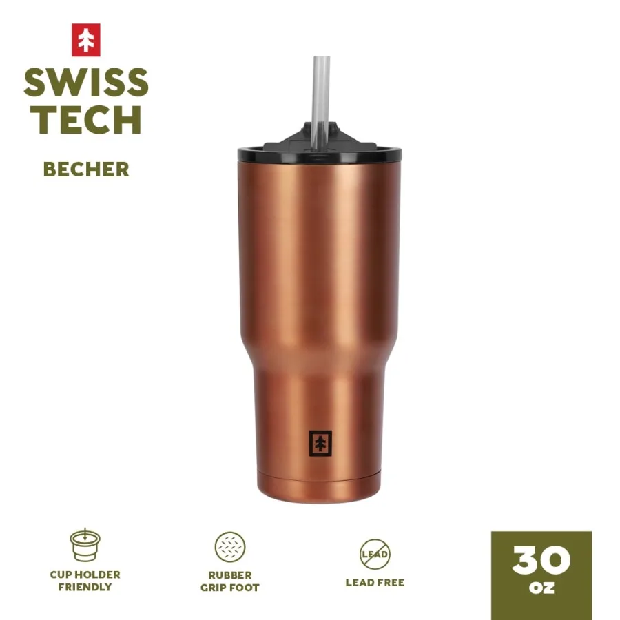 

Бутылка для воды Becher Bronze 30oz с тройными стенками, медным покрытием и защитой от протекания