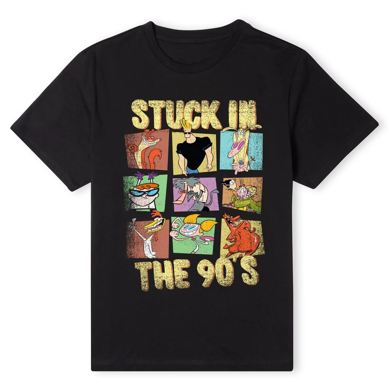 

2024 Men Official Cartoon Network Stuck in The 90s T-Shirt Casual T Shirt Graphic Summer Short Sleeves 100% Cotton S-3XL