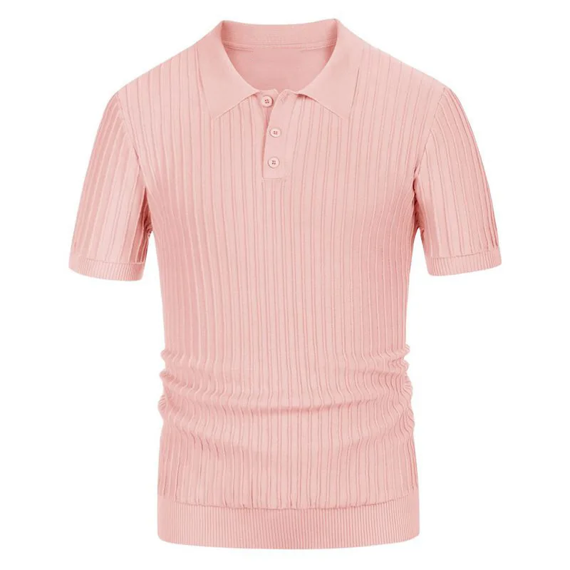 Polo à Manches Courtes pour Homme, en Viscose, artificiel astique, Rayé, Décontracté, de Qualité, Collection Été