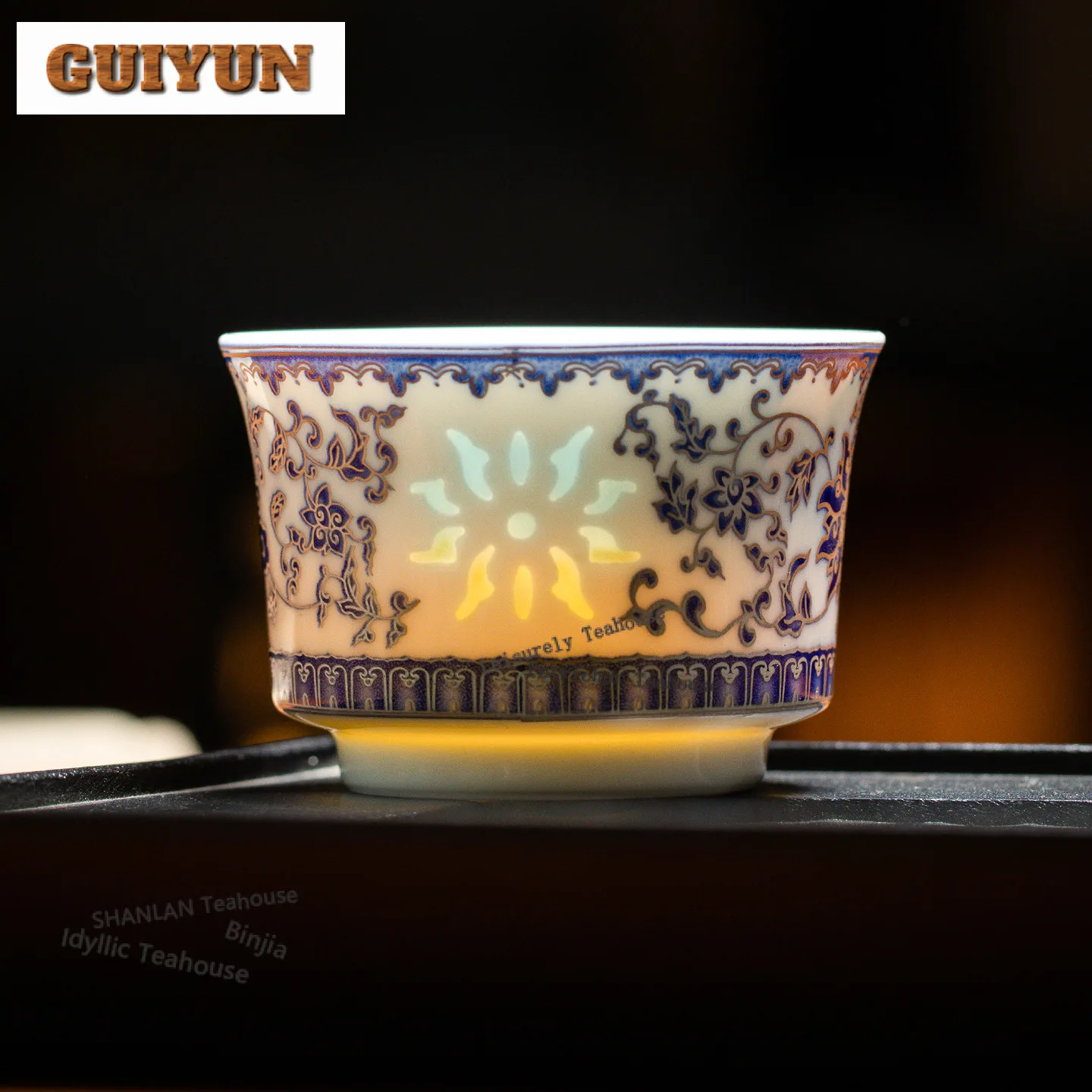 

Interlock Branch Lotus Decoration Hollow Out Teacup Aesthetic Tea Bowl Mug Tea-tasting Smelling Cup Jianzhan Master Cups Teaware