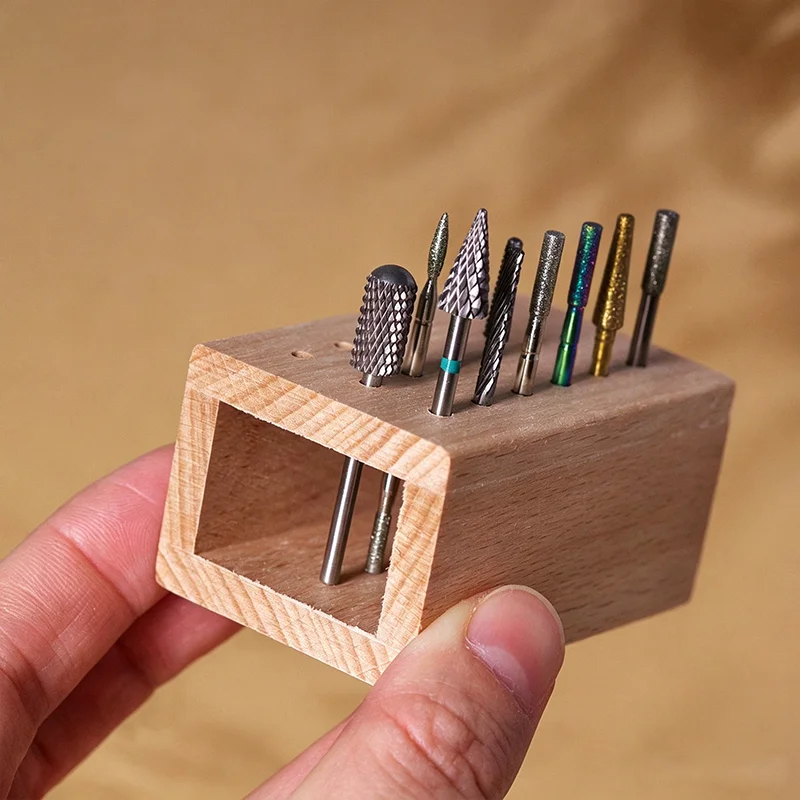 18 Holes Dental Wooden Holder High Speed & Low Speed Burs For Organizing And Cleaning Box Tools Dental Burs Holder Display Rack