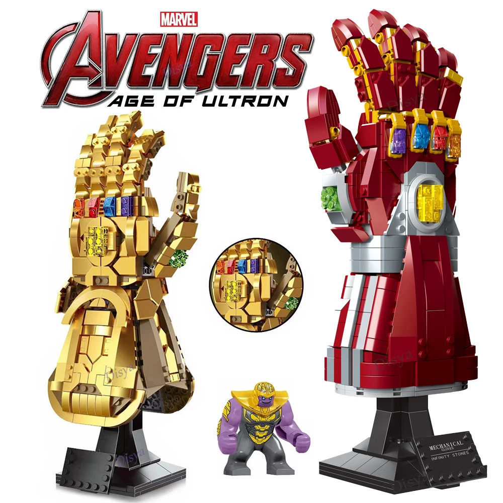 Disney Iron Man Infinity Glove Gauntlet Marvels Thanos Avengers Ironman Heroes Weapon GROOT Toy Building Block Brick Gift