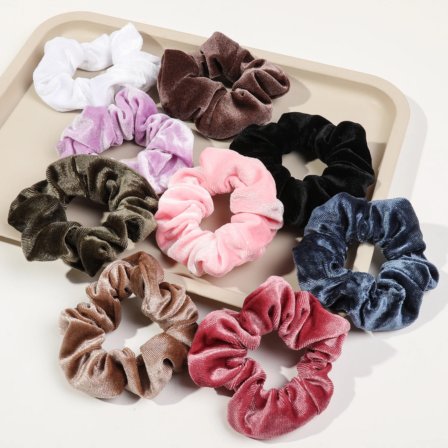 40Pcs Hair Scrunchies Velvet Elastics Hair Bands Hair Ties Ropes for Women Girl Hair Accessories Great Gift for Holiday Seasons