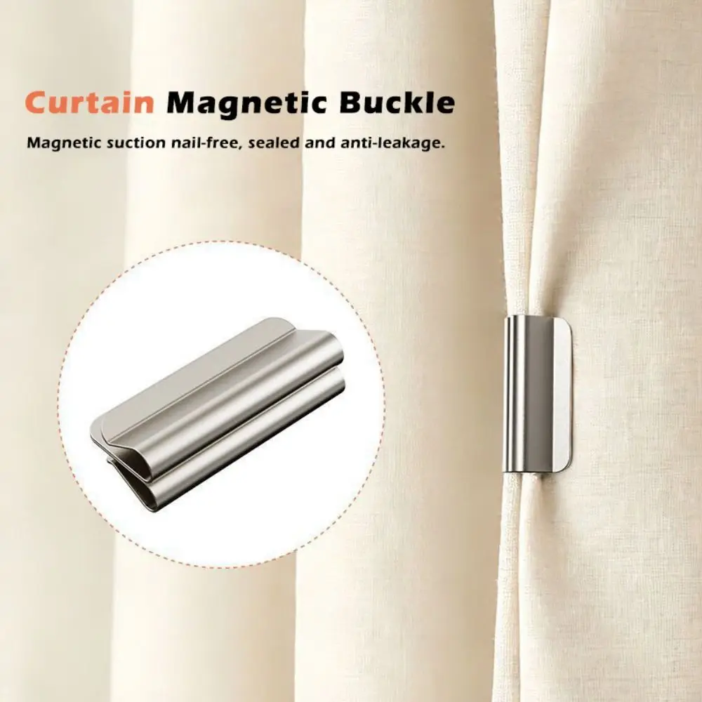 1 Pairs New Metal Curtain Closure Clip Magnetic Attraction S/L Curtain Clips Detachable Curtain Gap Stopper Home Office