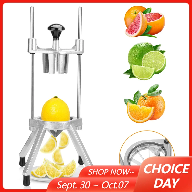 8-Section Commercial Easy Wedger Stainless Steel Blade Fruit Lime Slicer Vegetables Lemon Cutter 8 Wedges for Bar Restaurant