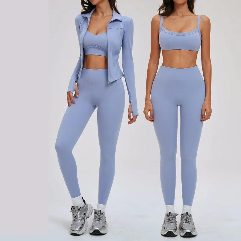 

2/3 Pieces Set Women's Tracksuit Slim Fit Slimming Beauty Back Outdoor Fitness Clothing Running Sports Sportswear Woman Gym