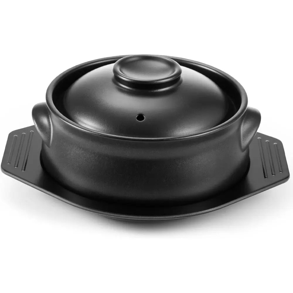 Koreanisches Steintopf-Kochset - Heißer Teller für Bibimbap, Suppe, Dolsot & Eintöpfe (1,1 Liter)