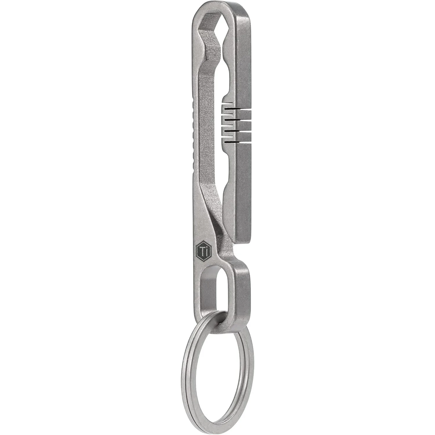 KeyUnity KM07 Titanium sleutelhanger zakclip met zeskantbitdriver