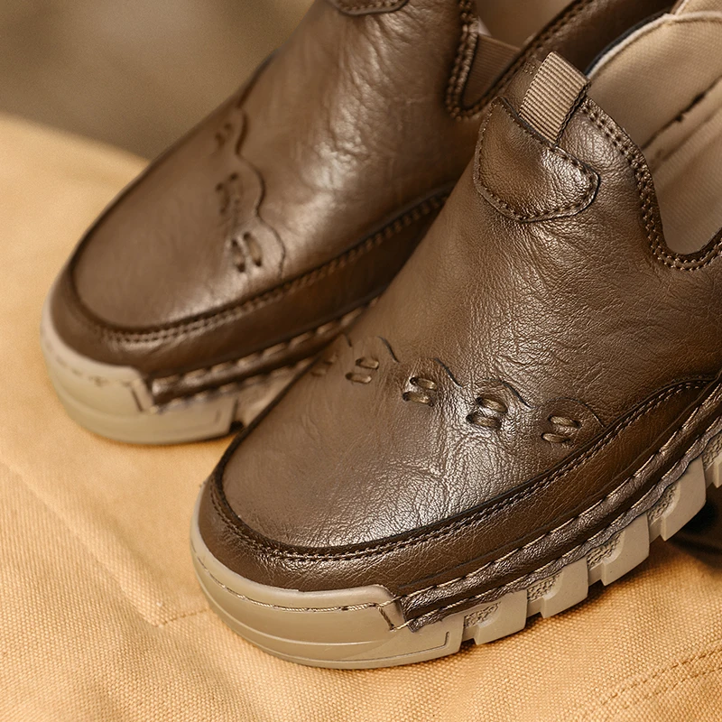 

Модные мужские повседневные туфли ручной работы в стиле ретро с минималистичным дизайном, легкие, удобные, нескользящие, с плоской подошвой, размеры 39–47, большие лоферы