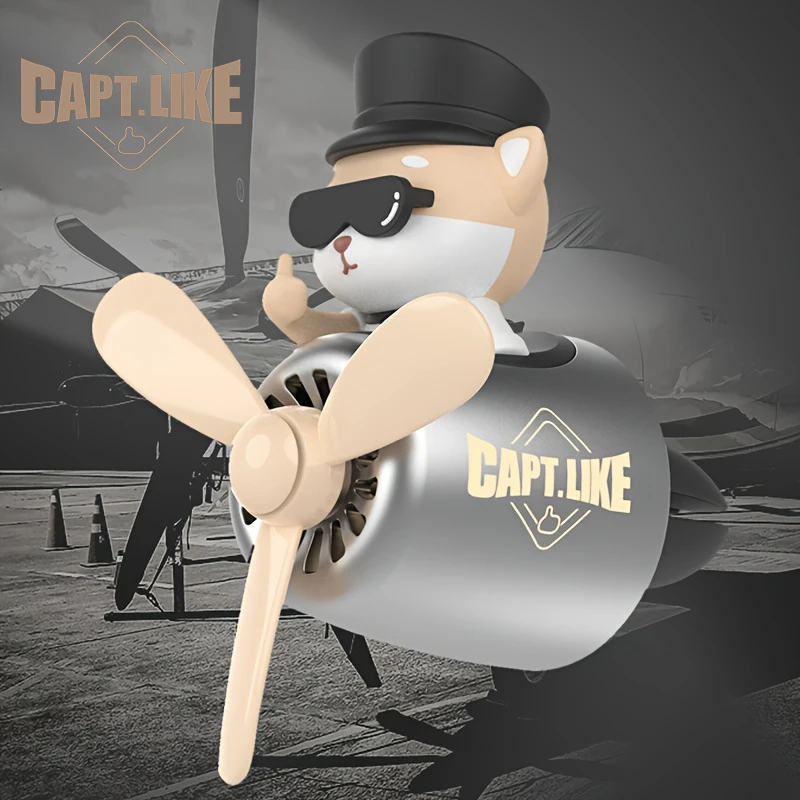 Rotating plane pilot dog car decorations accessories interior cartoon inside air fresheners bear ornaments dashboard outlet vent