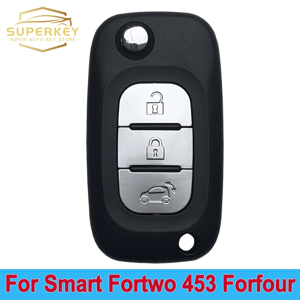 SUPERKEY Flip Folding Car Key Shell Case Fob For Mercedes Benz Smart Fortwo 453 Forfour 2015 2016 2017 CWTWB1G767 TWB1G767