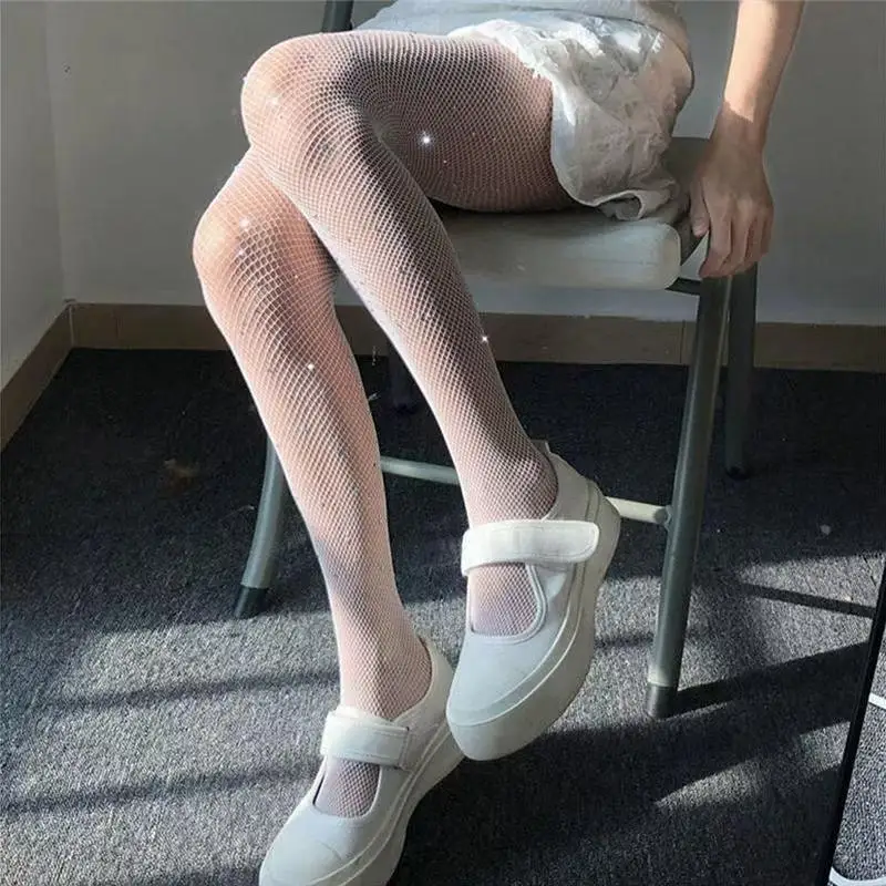 

Sexy Women Glitter Rhinestone Fishnet Legging Stocking Sock Seductive Hollow Tights Sparkling Nylon Elastic Fashion Pantyhose