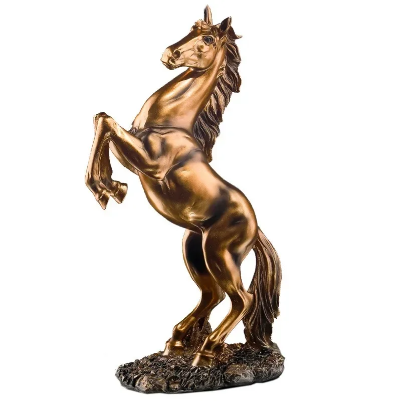 

Resin Statue Golden White Black Horse Figure Nordic Abstract Ornaments For Figurines Horse Model Home Decor Animal Decoration