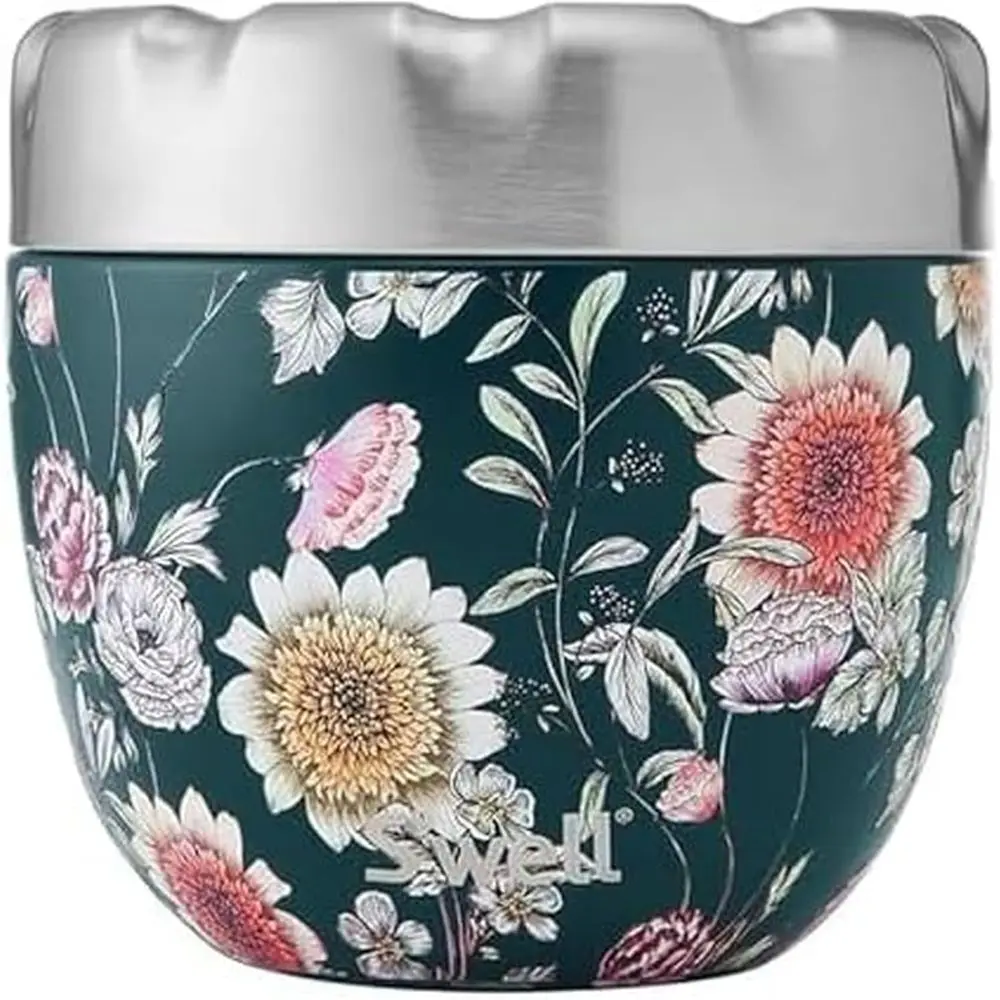 

Triple-Layer Vacuum-Insulated Stainless Steel Food Bowls, 21.5oz, Night Botanical Design, Keeps Food Cold for 11 Hours or Hot fo
