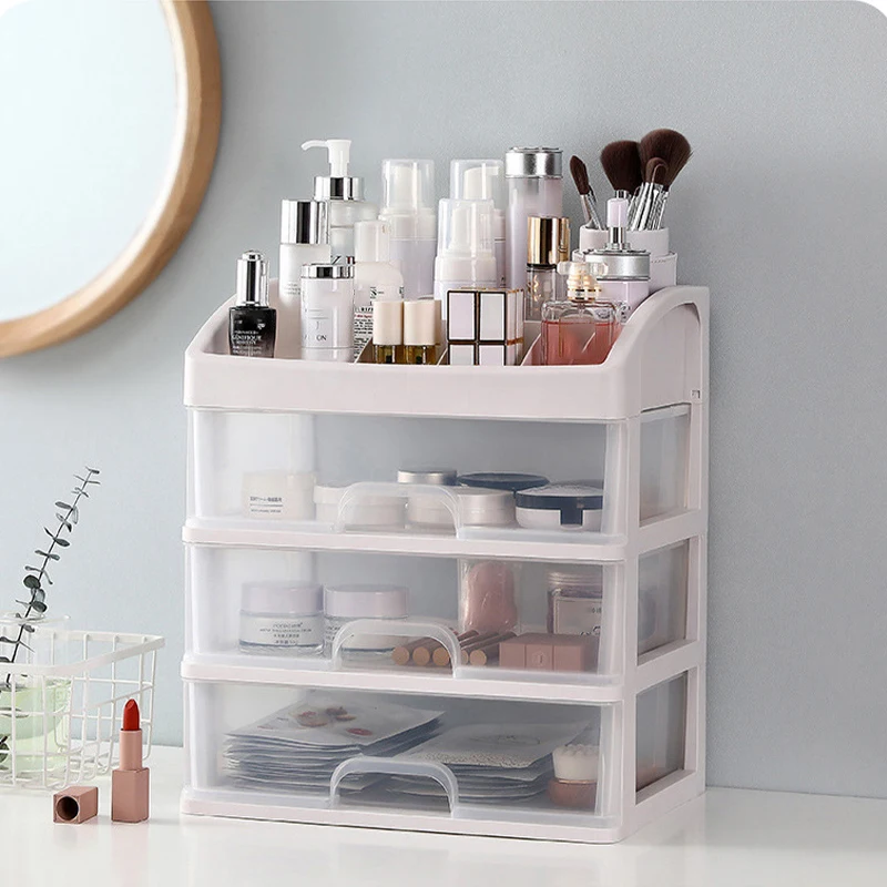 

Multi-layer Transparent Drawer Style Home Use Dustproof Storage Box Cosmetic Organizer Desktop Makeup Table Storage Container