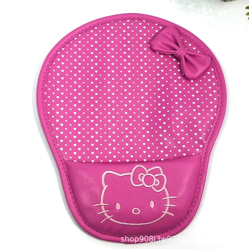 Hello Kitty Wristband Mouse Pad Cute Cartoon PU Leather Desktop Non-slip Mouse Pad Office Game Mouse Pad for Laptop PC Computer