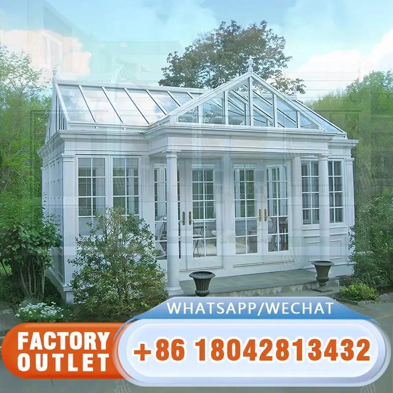 

Bent Glass Curved Sunrooms Sliding Open Style Patio Sunroom with Triangle Roof Molding for Hotels Outdoor Dining Areas Commercia