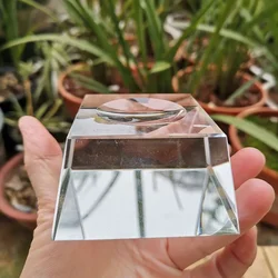 1Pcs Transparent Glass Trapezoid Dimple Crystal Ball Display Base Table Holder Stand Home Decor Ornaments Party Gift Paperweight
