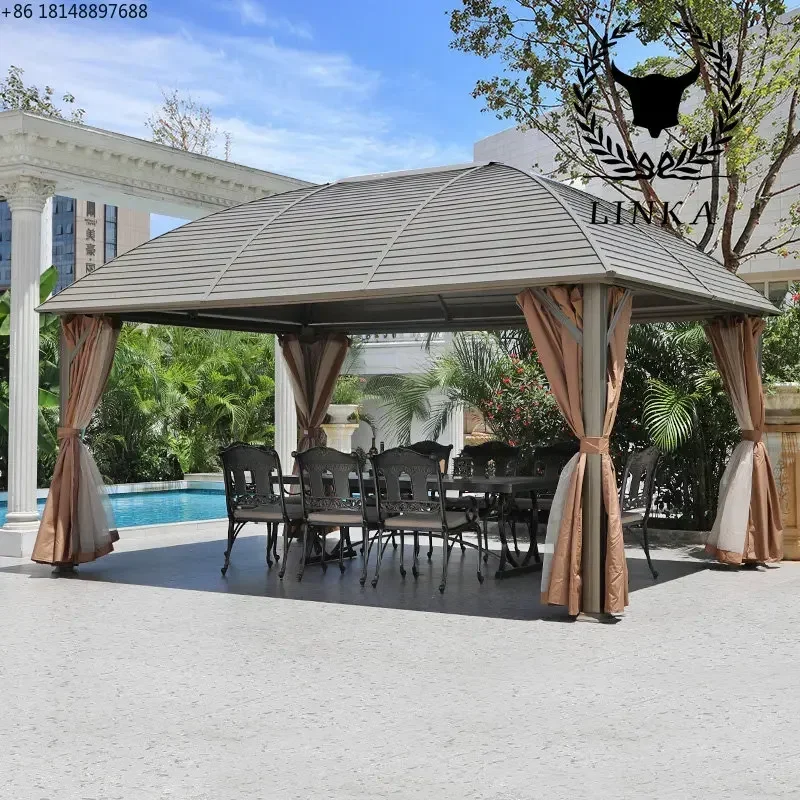 

Outdoor pavilion courtyard villa tent leisure pavilio garden roof aluminum alloy waterproof terrace simple pavilion wooden house