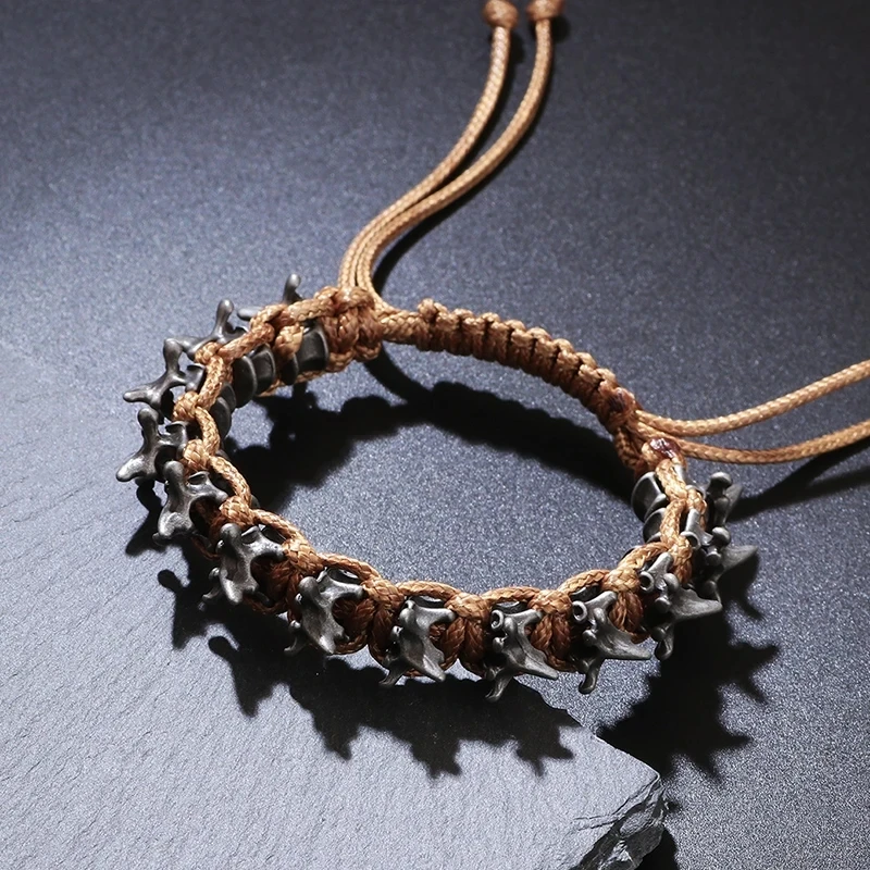 جميلة الرجال سوار 1 قطعة الرجال موضة الهيب هوب الظلام التنين العمود الفقري سبيكة جلدية الرجال سوار هدية تذكارية #3